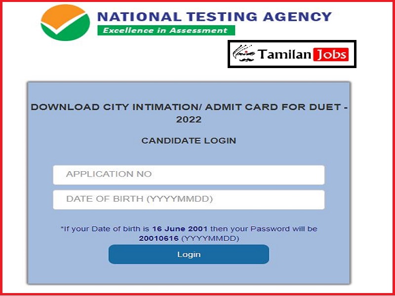 DUET Admit Card 2022