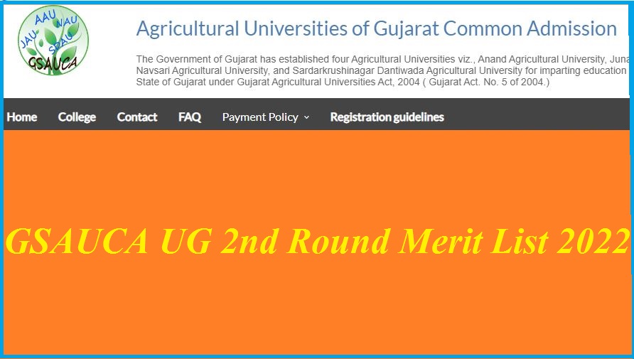 GSAUCA UG 2nd Round Merit List 2022