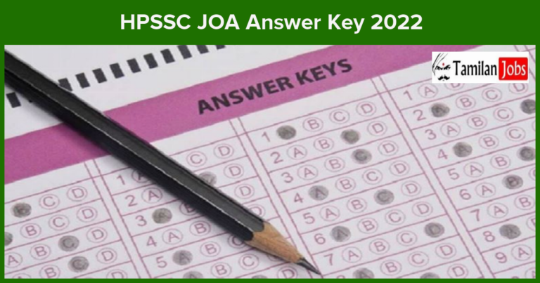 HPSSC JOA Answer Key 2022 (Released) Check Joint Office Assistant (Accounts) Exam keys here