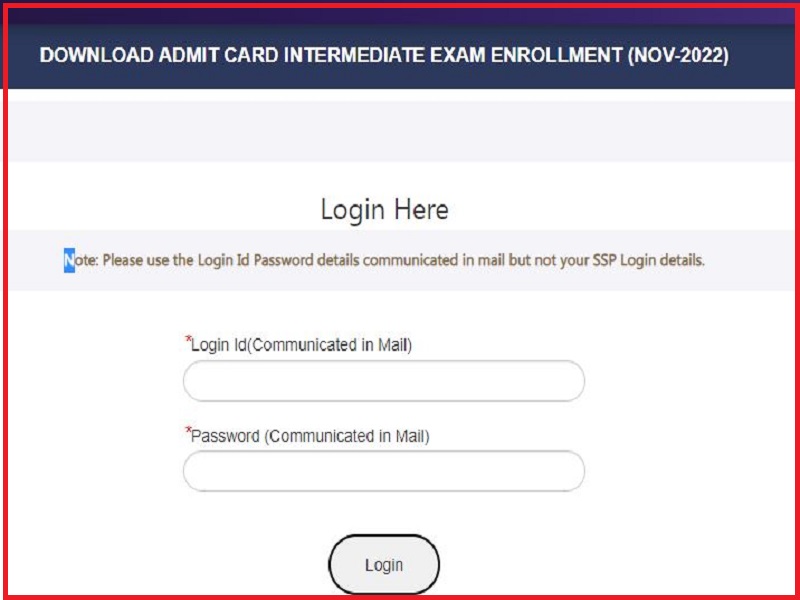 ICAI CA November Admit Card 2022