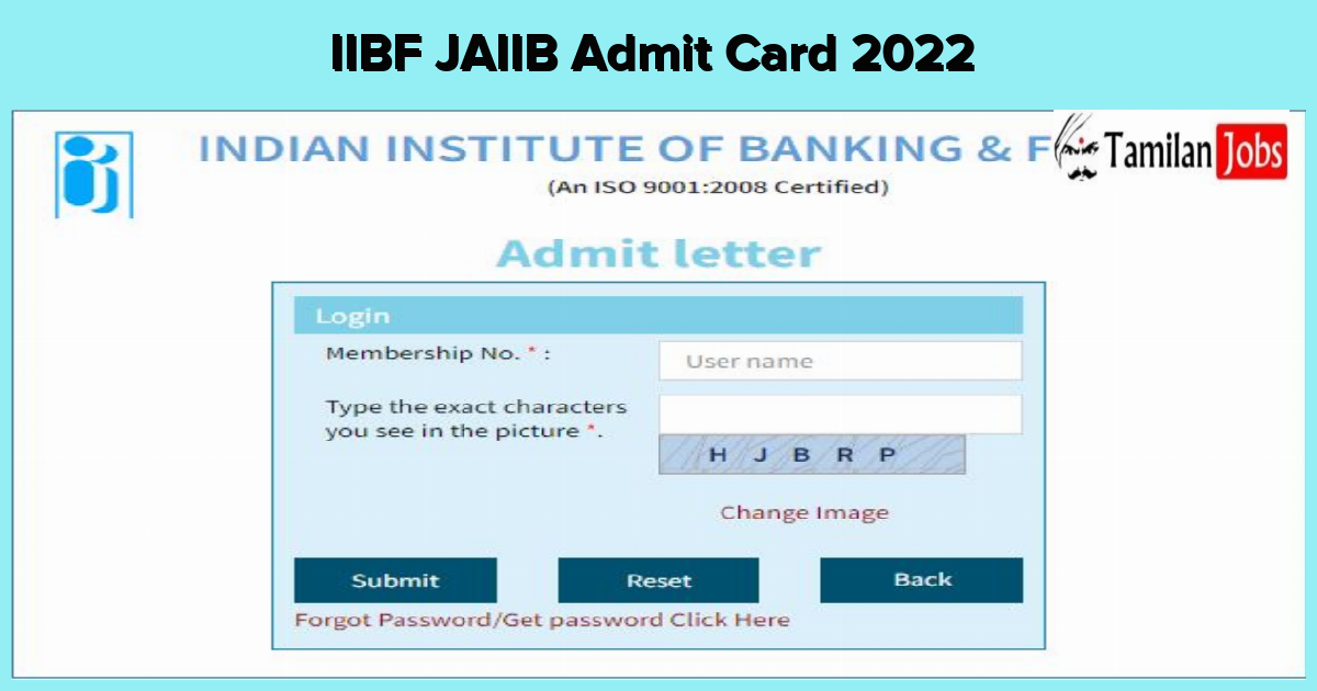 IIBF JAIIB Admit Card 2022