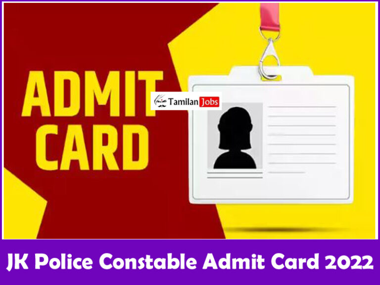 JK Police Constable Admit Card 2022