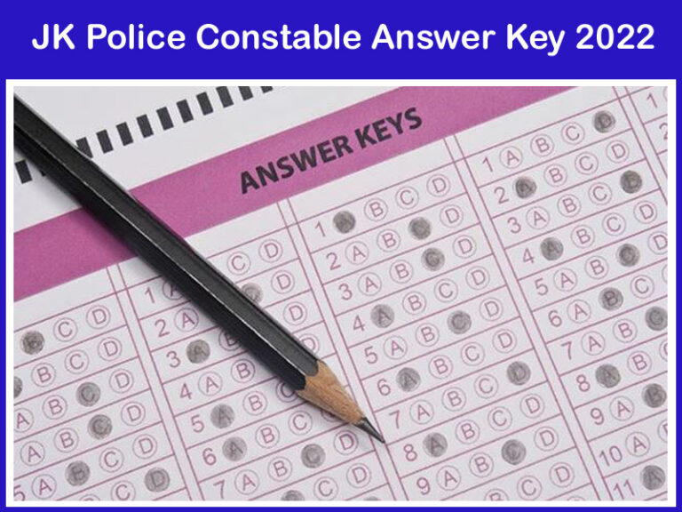 JK Police Constable Answer Key 2022
