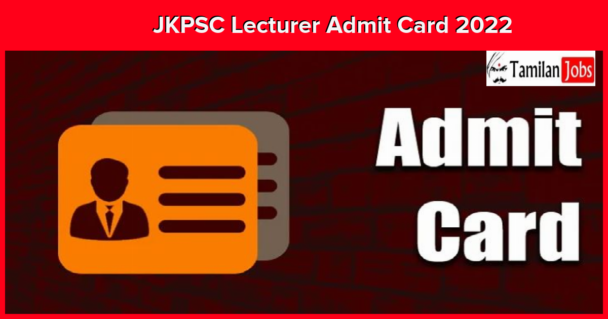 JKPSC Lecturer Admit Card 2022