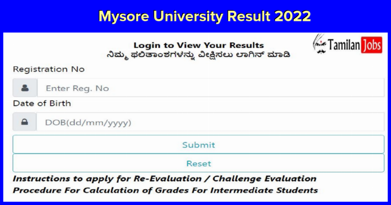 Mysore University Result 2022