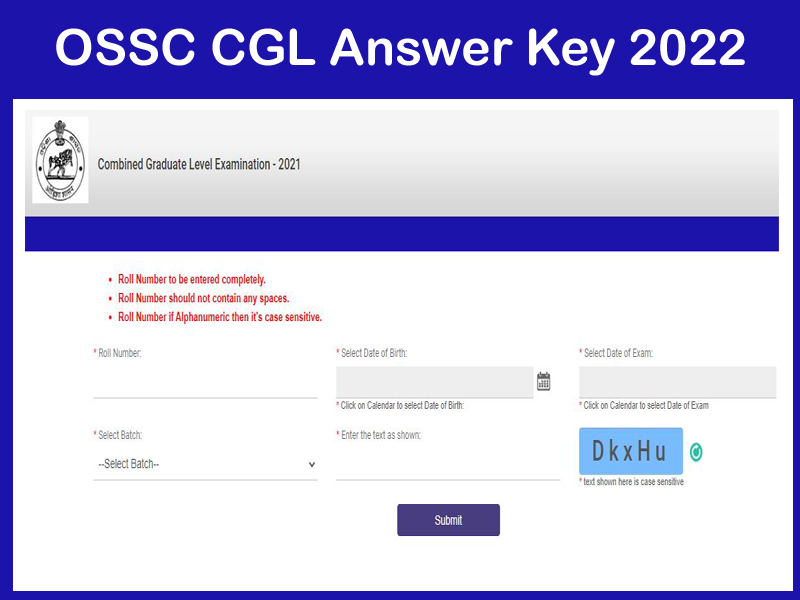 OSSC CGL Answer Key 2022