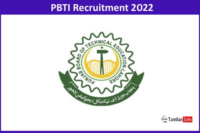 PBTI Recruitment 2022