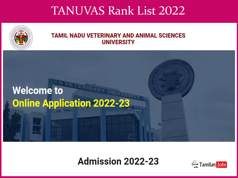 TANUVAS Rank List 2022