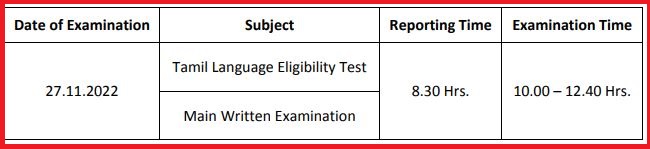 TN Police Constable Exam Date