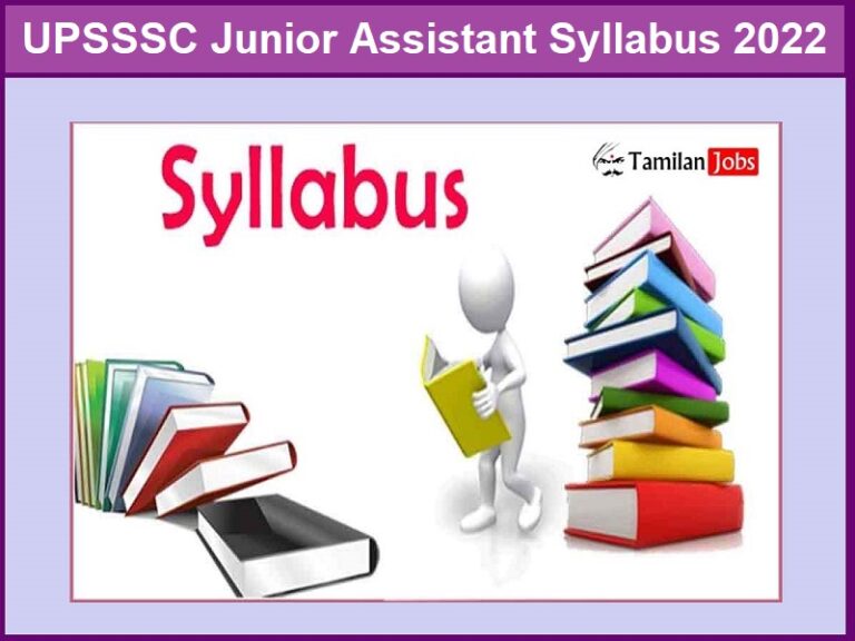 UPSSSC Junior Assistant Syllabus 2022