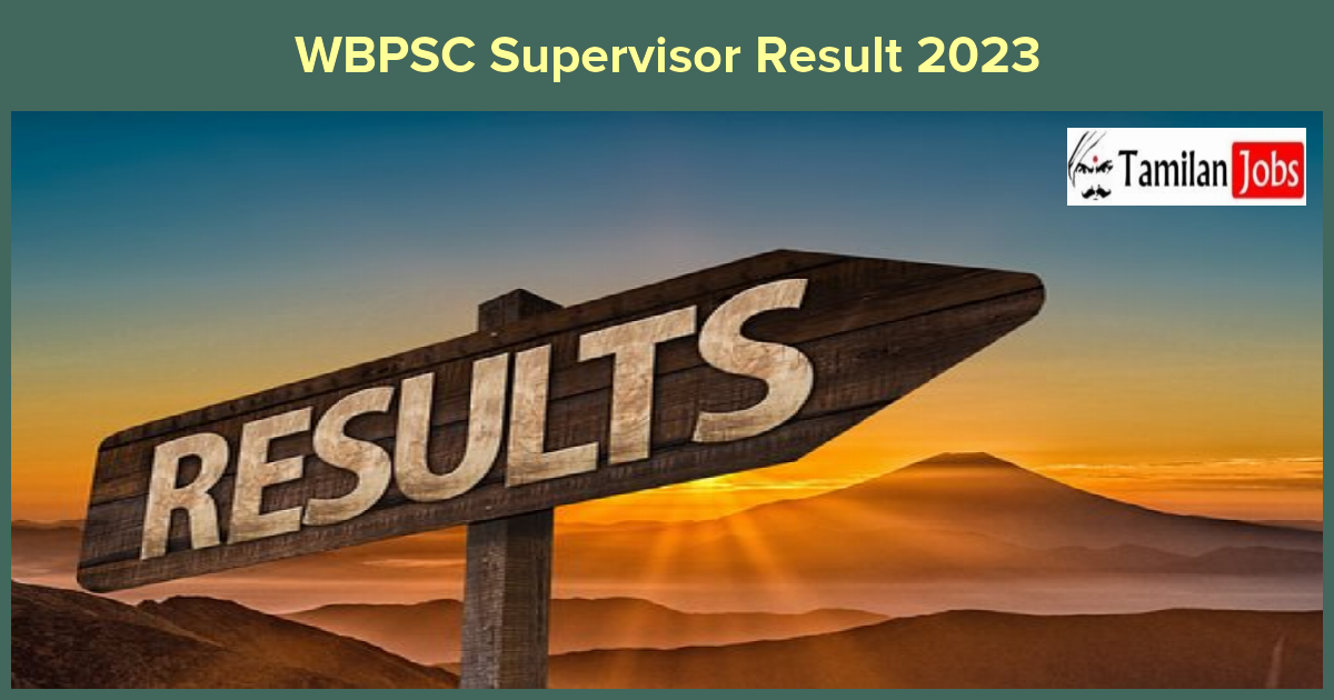 WBPSC Supervisor Result 2023