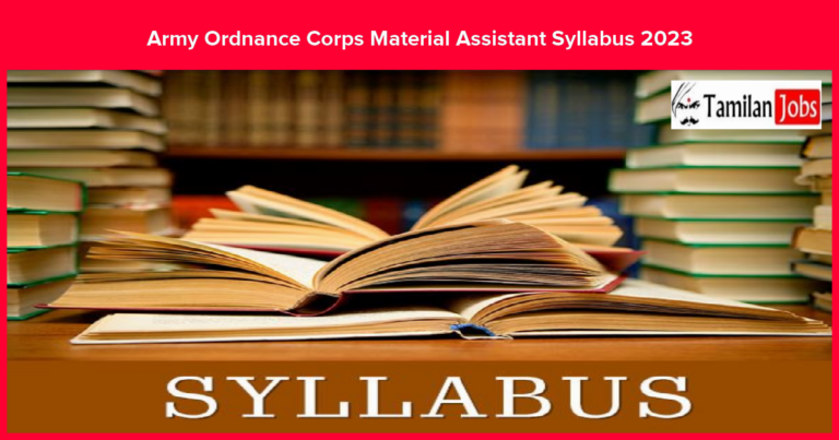 AOC Material Assistant Syllabus 2023 Check Exam Pattern Here