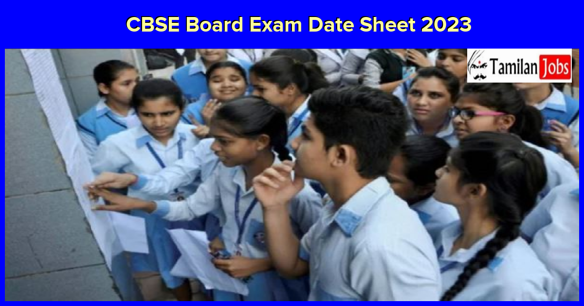 CBSE Board Exam Date Sheet 2023