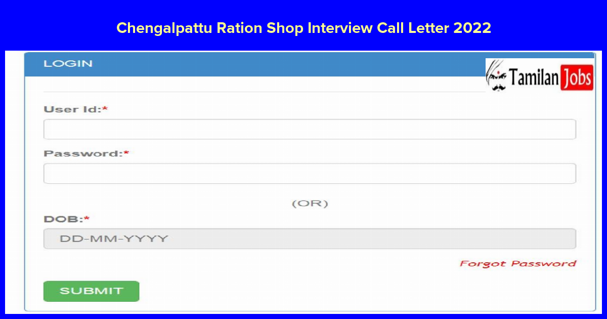 Chengalpattu Ration Shop Interview Call Letter 2022