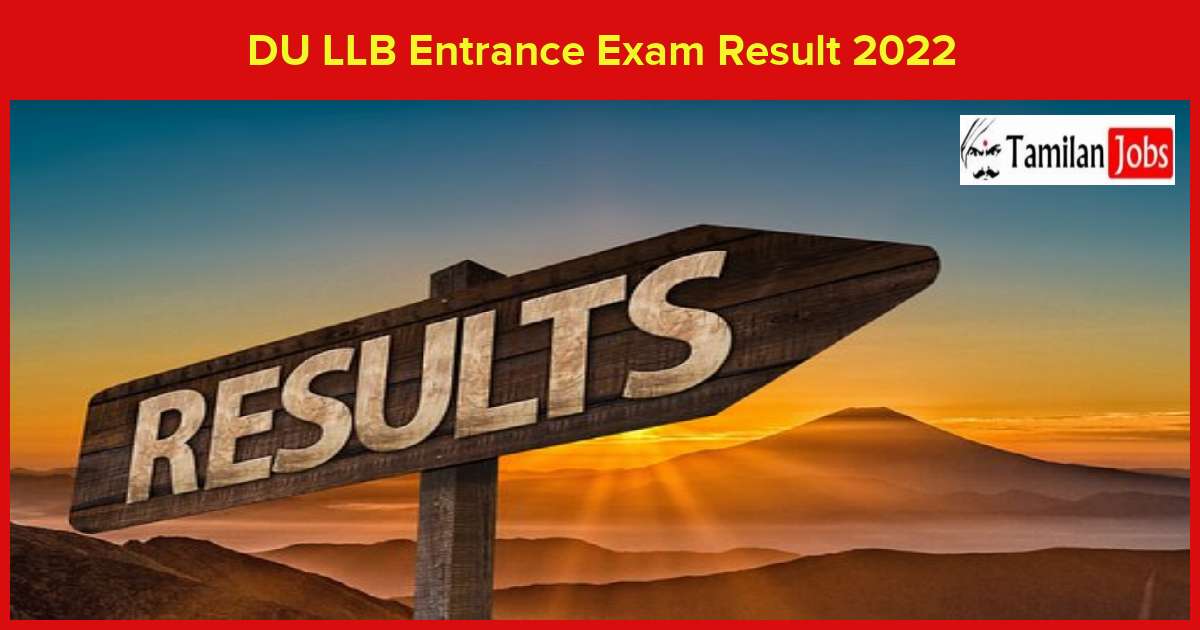 DU LLB Entrance Exam Result 2022