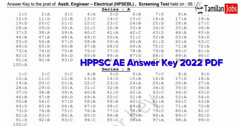 HPPSC AE Exam Key 2022