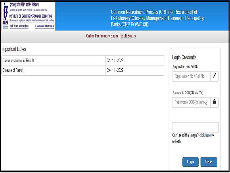 IBPS PO Prelims Result 2022