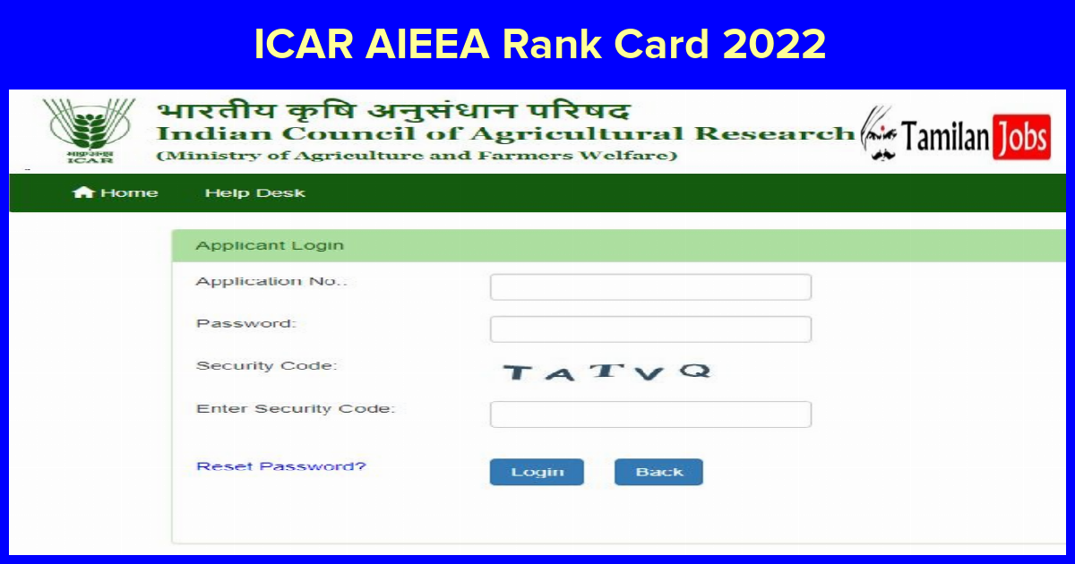 Icar Aieea Rank Card 2022