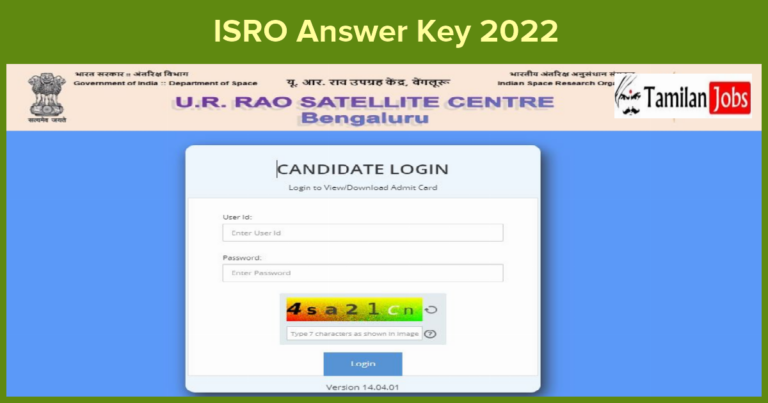 ISRO Answer Key 2022