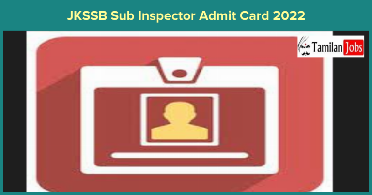 JKSSB Sub Inspector Admit Card 2022