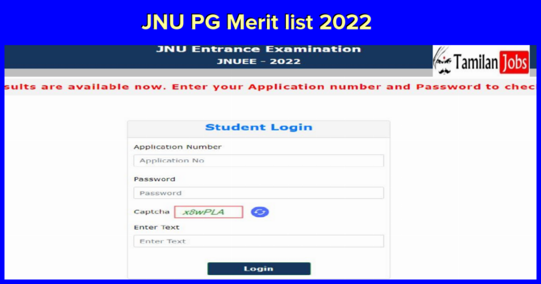 JNU PG Merit list 2022