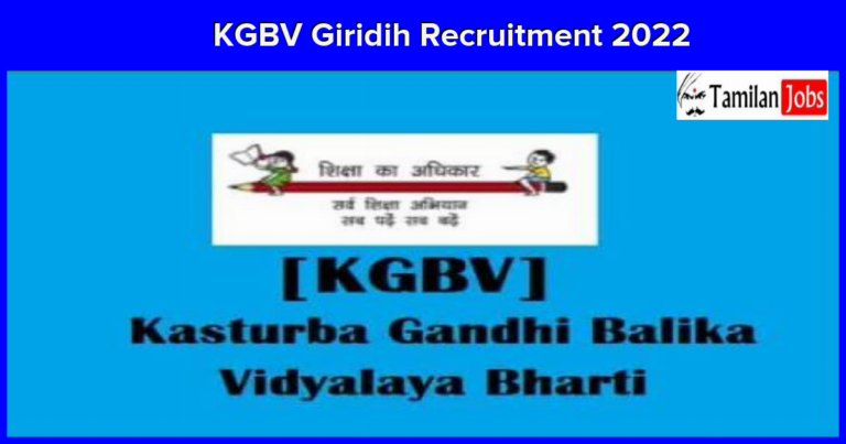 KGBV Giridih Recruitment 2022