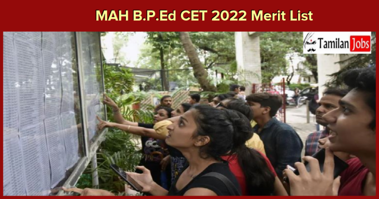 MAH B.P.Ed CET 2022 Merit List