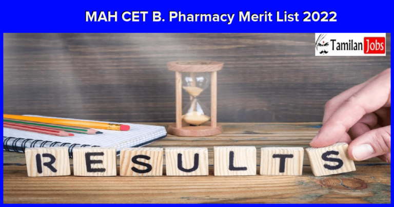 MAH CET B. Pharmacy Merit List 2022