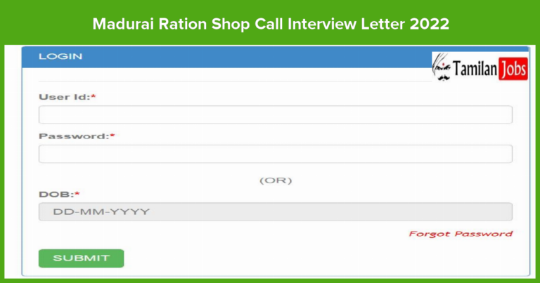 Madurai Ration Shop Call Interview Letter 2022
