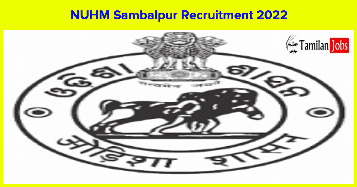 NUHM Sambalpur Recruitment 2022