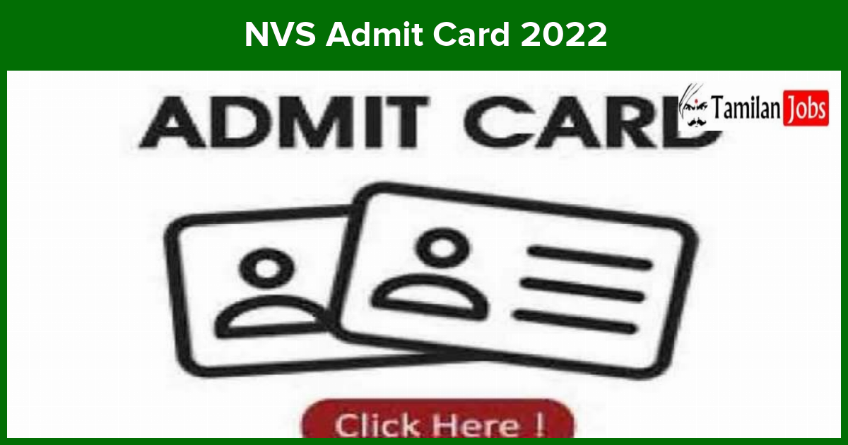 Nvs Admit Card 2022