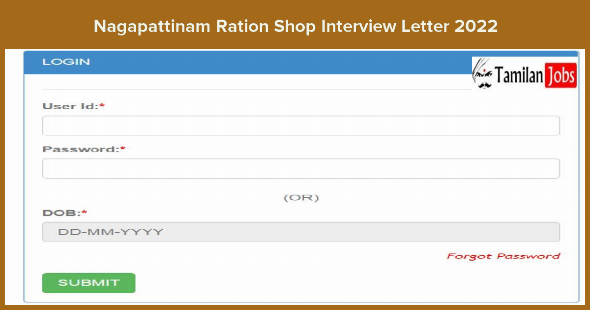 Nagapattinam Ration Shop Interview Letter 2022