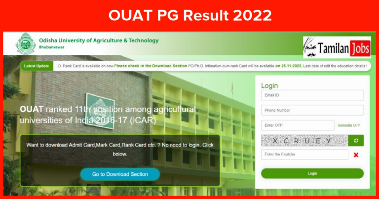 OUAT PG Result 2022 (Out) Direct link to Download here