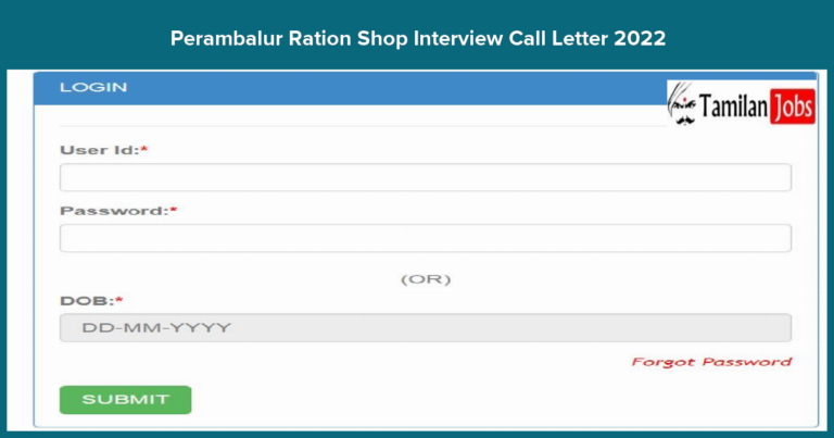 Perambalur Ration Shop Interview Call Letter 2022