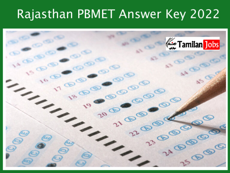 Rajasthan PBMET Answer Key 2022