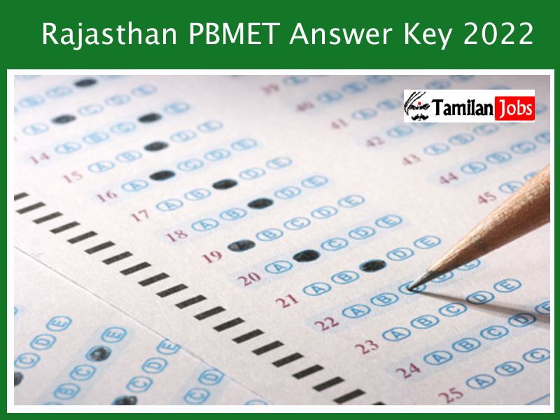 Rajasthan PBMET Answer Key 2022