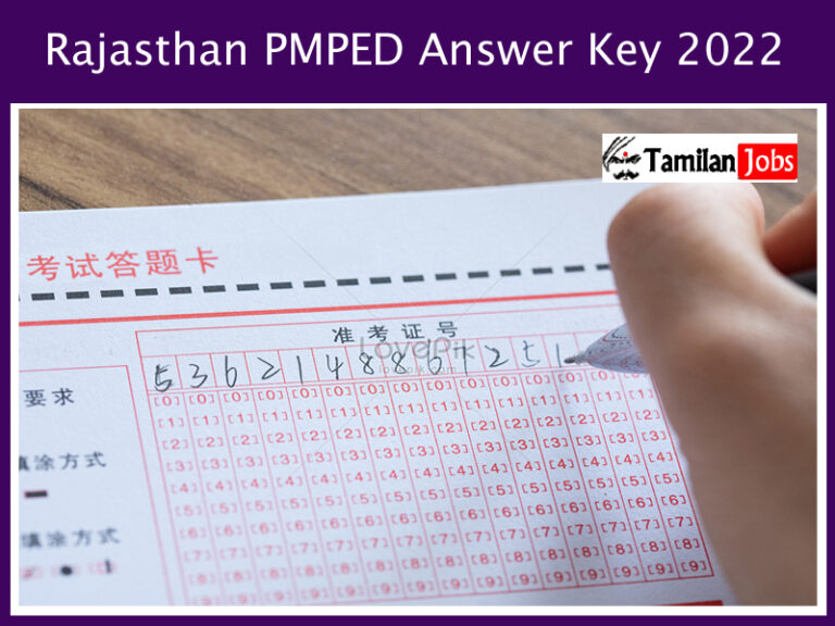 Rajasthan PMPED Answer Key 2022