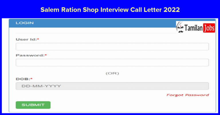 Salem Ration Shop Interview Call Letter 2022