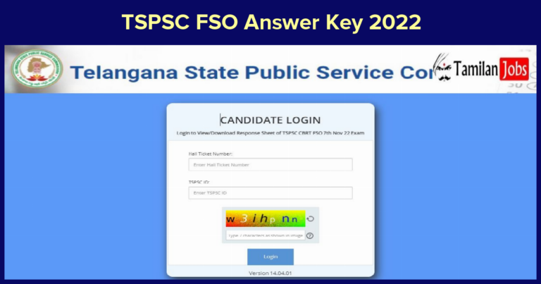TSPSC FSO Answer Key 2022