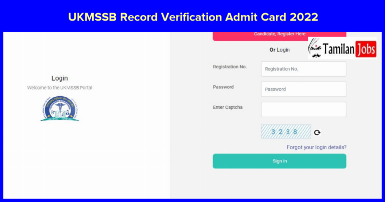 UKMSSB Record Verification Admit Card 2022