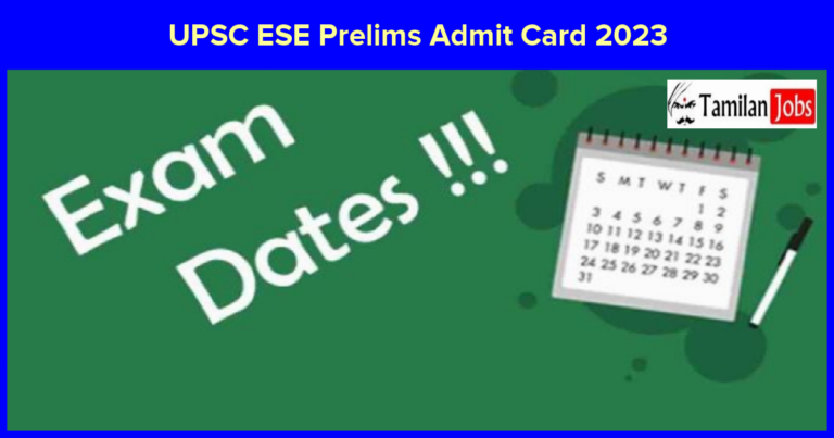 UPSC ESE Prelims Admit Card 2023 (Released) Download @ upsc.gov.in