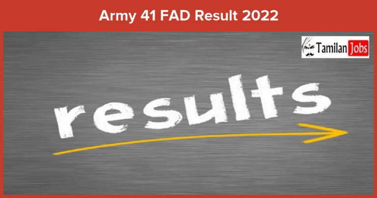 Army 41 FAD Result 2022