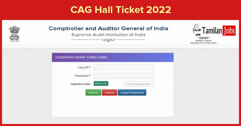 CAG Hall Ticket 2022