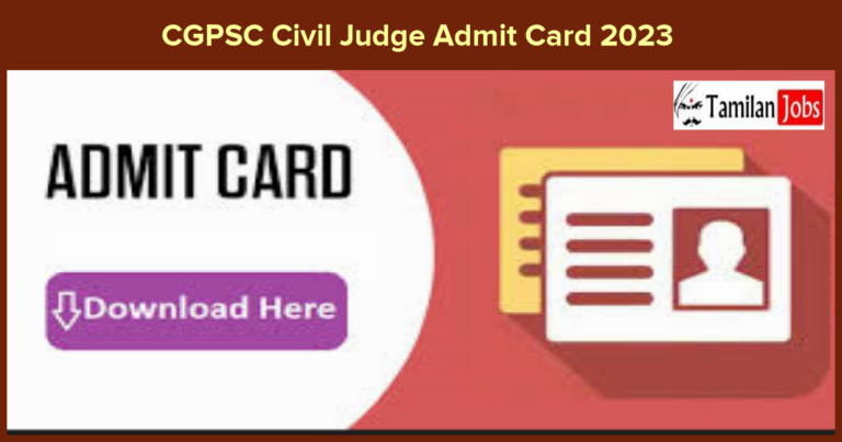 CGPSC Civil Judge Admit Card 2023