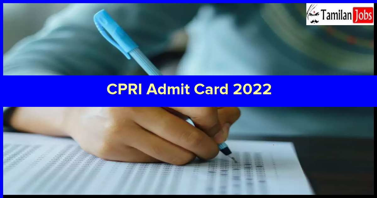 CPRI Admit Card 2022