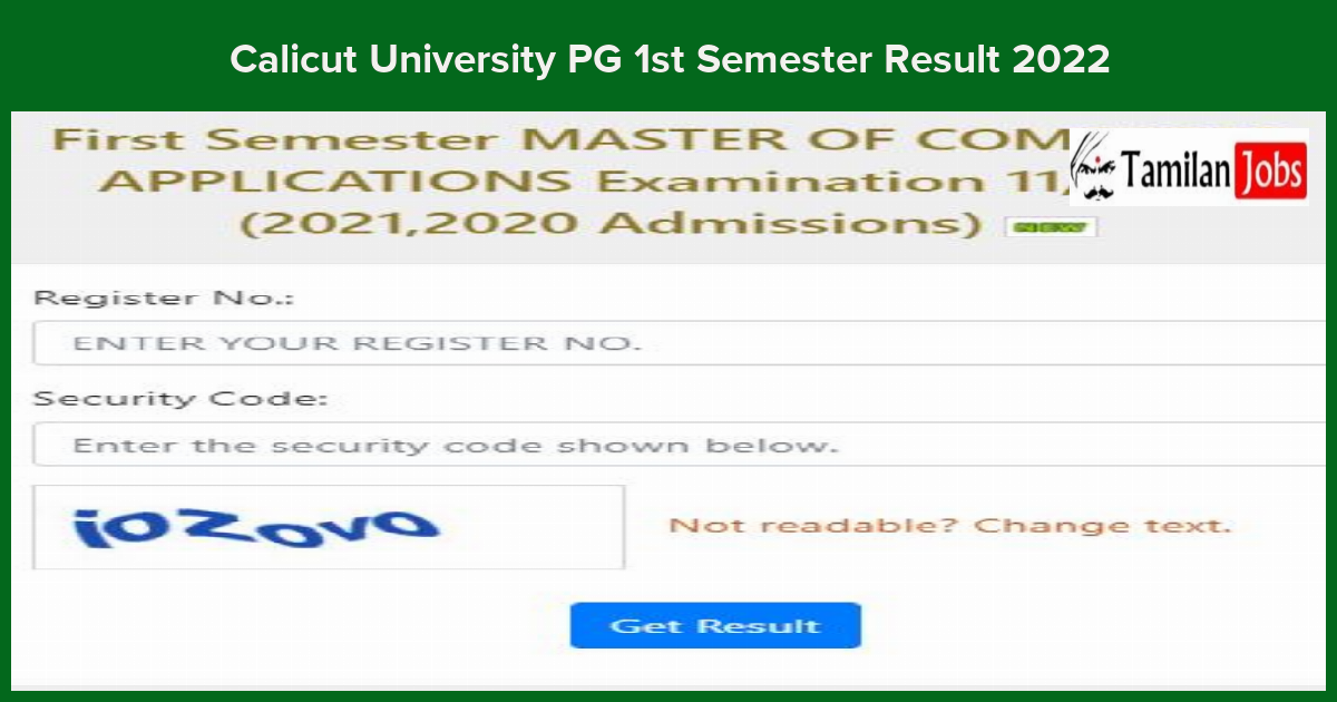 Calicut University Pg 1St Semester Result 2022