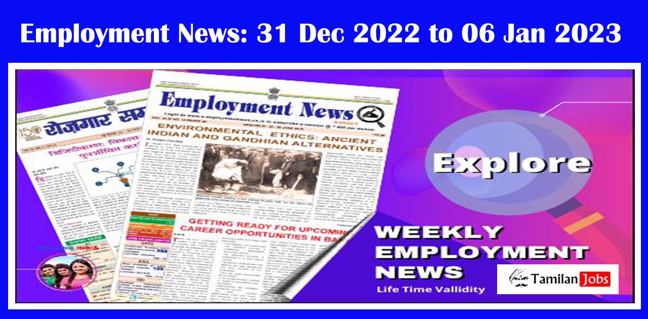 Employement News 31 Dec 2022 to 