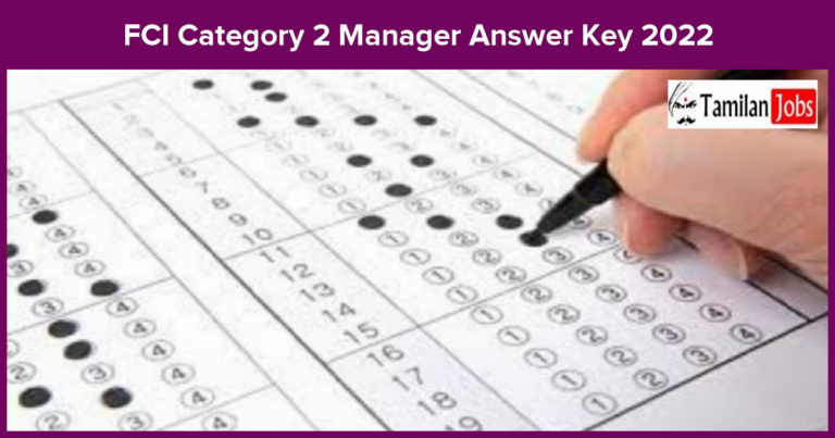 FCI Category 2 Manager Answer Key 2023 Direct link to download here