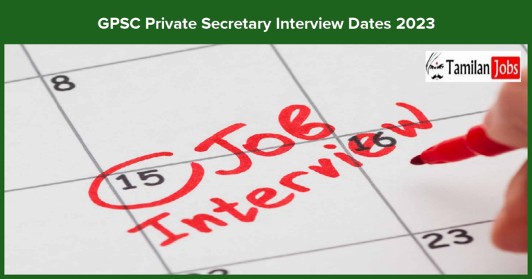 GPSC Private Secretary Interview Dates 2023