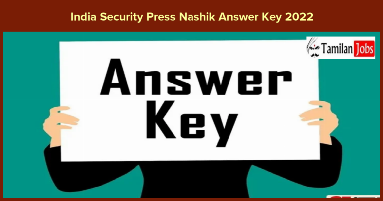India Security Press Nashik Answer Key 2022